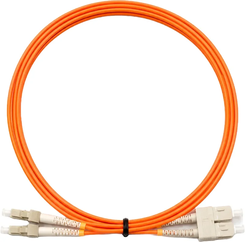 Jarretière optique LC/SC OM2 multimode duplex orange, 10 m