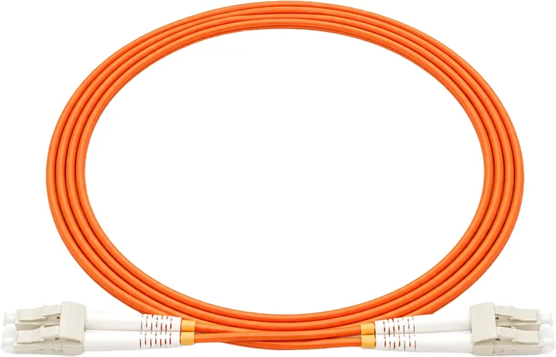 Jarretière optique LC/LC OM2 multimode duplex orange, 1 m