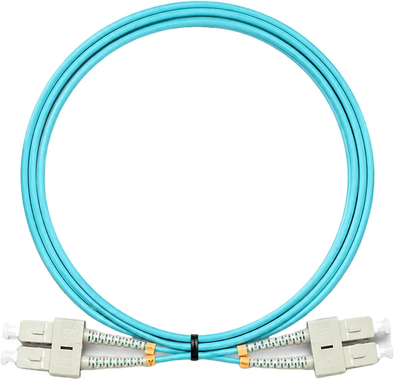 Jarretière optique SC/SC OM3 multimode duplex turquoise, 1,5 m