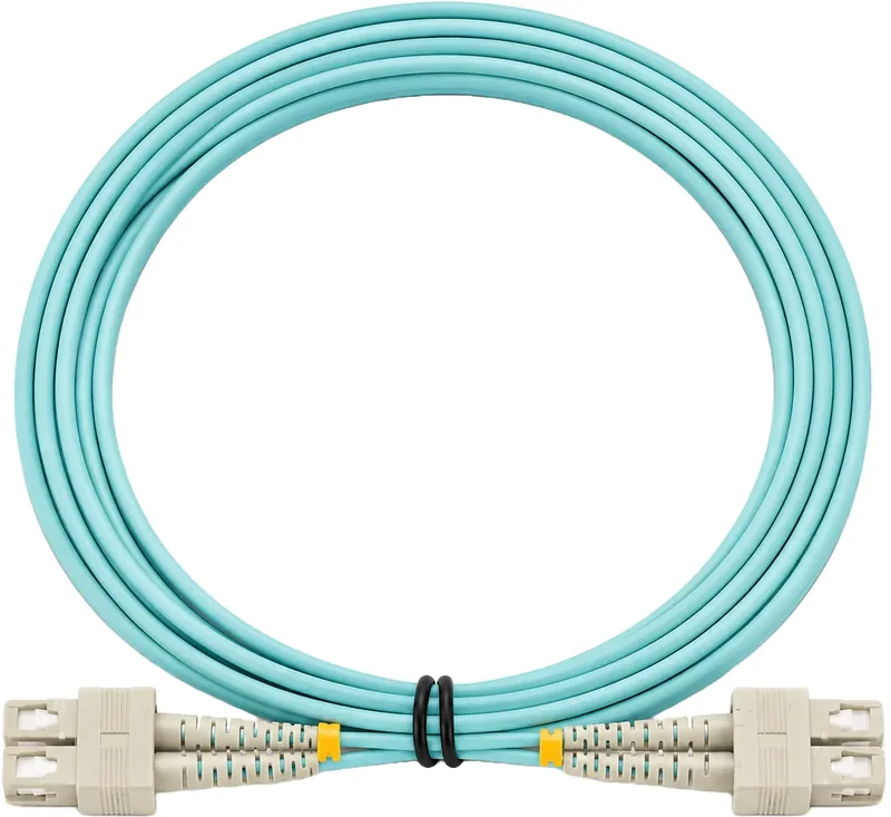 Jarretière optique SC/SC OM3 multimode duplex turquoise, 5 m