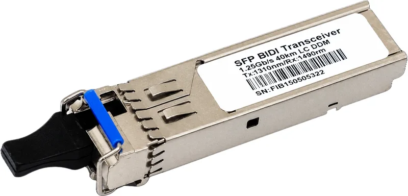 SFP BiDi module 1.25G at 20 km, LC simplex, Tx 1310